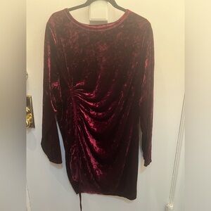 Live to be Spoiled Wine Red Velvet Bodycon Ruched Dress (3X)
